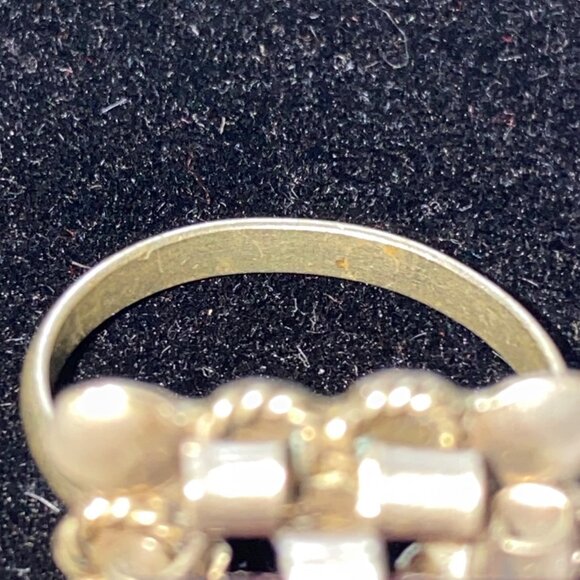 Vintage Sterling Silver Ring With Faceted Square Amethyst Gemstone Size 4.75 - Picture 8 of 9